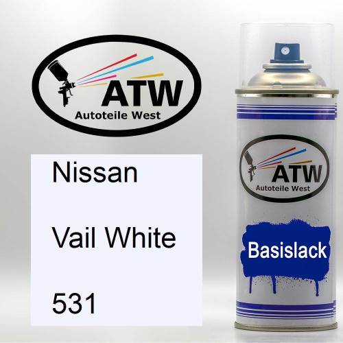 Nissan, Vail White, 531: 400ml Sprühdose, von ATW Autoteile West.